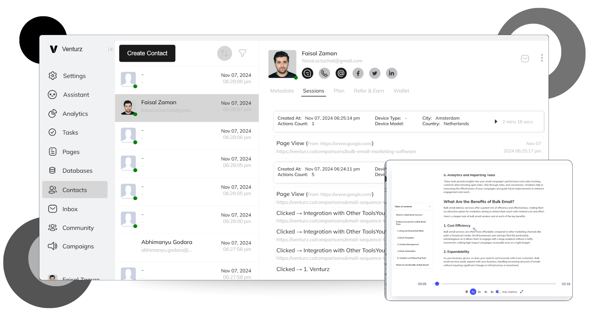 Venturz User Activity Monitoring Software