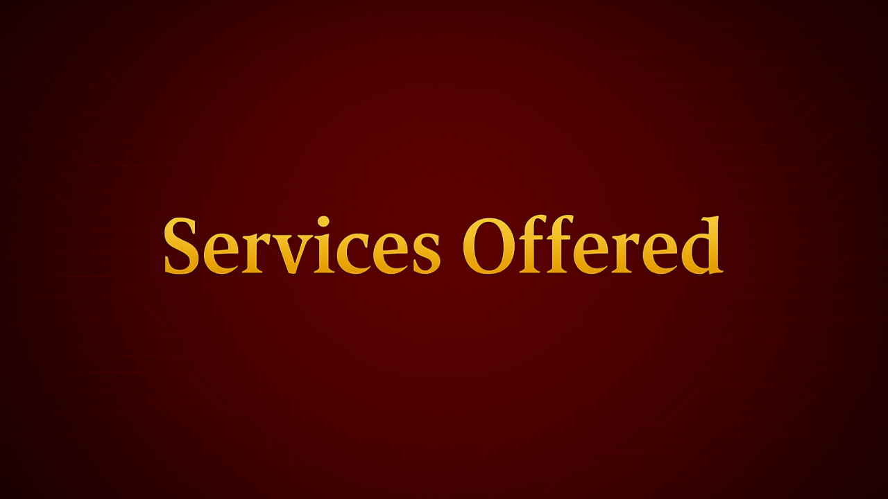 alt="Vision & Mission heading in golden yellow text on a dark red gradient background"