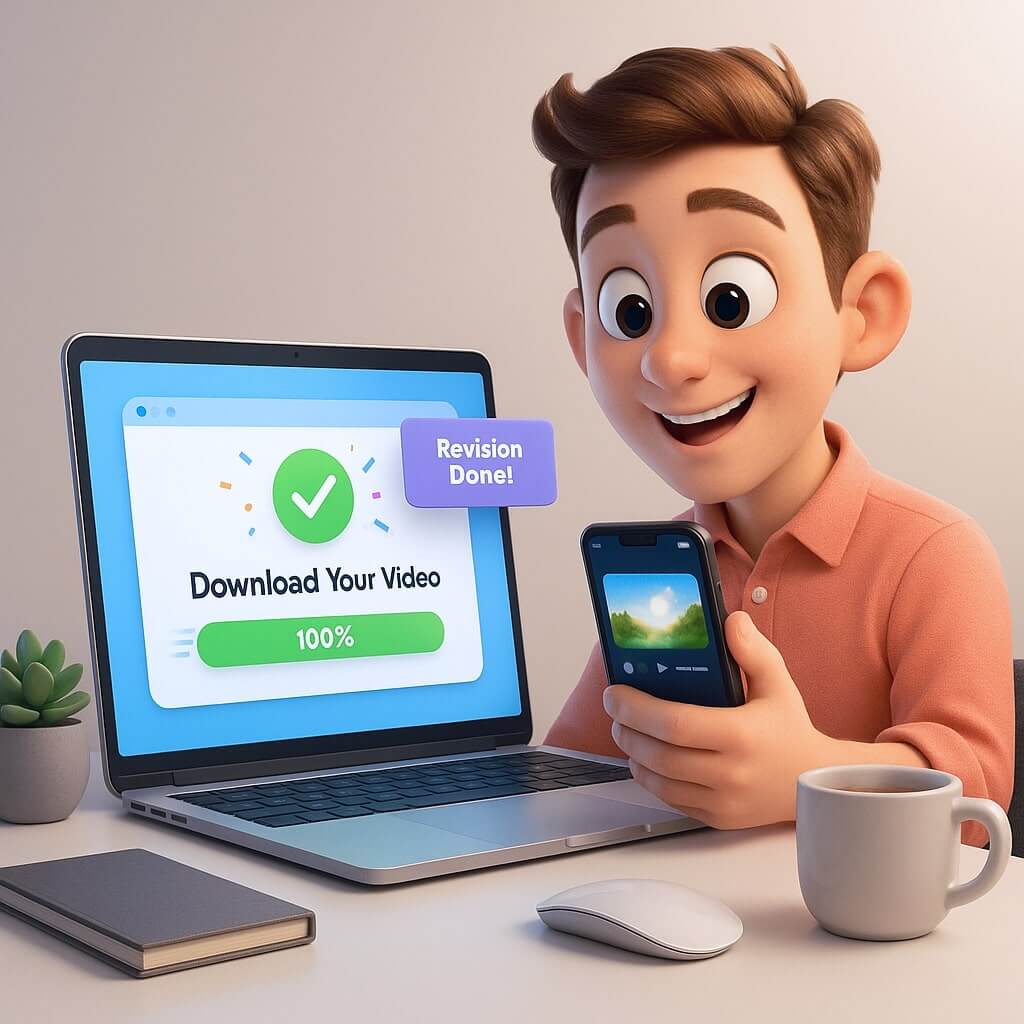 c3ads provides revisions and delivers the final polished AI video ad to clients