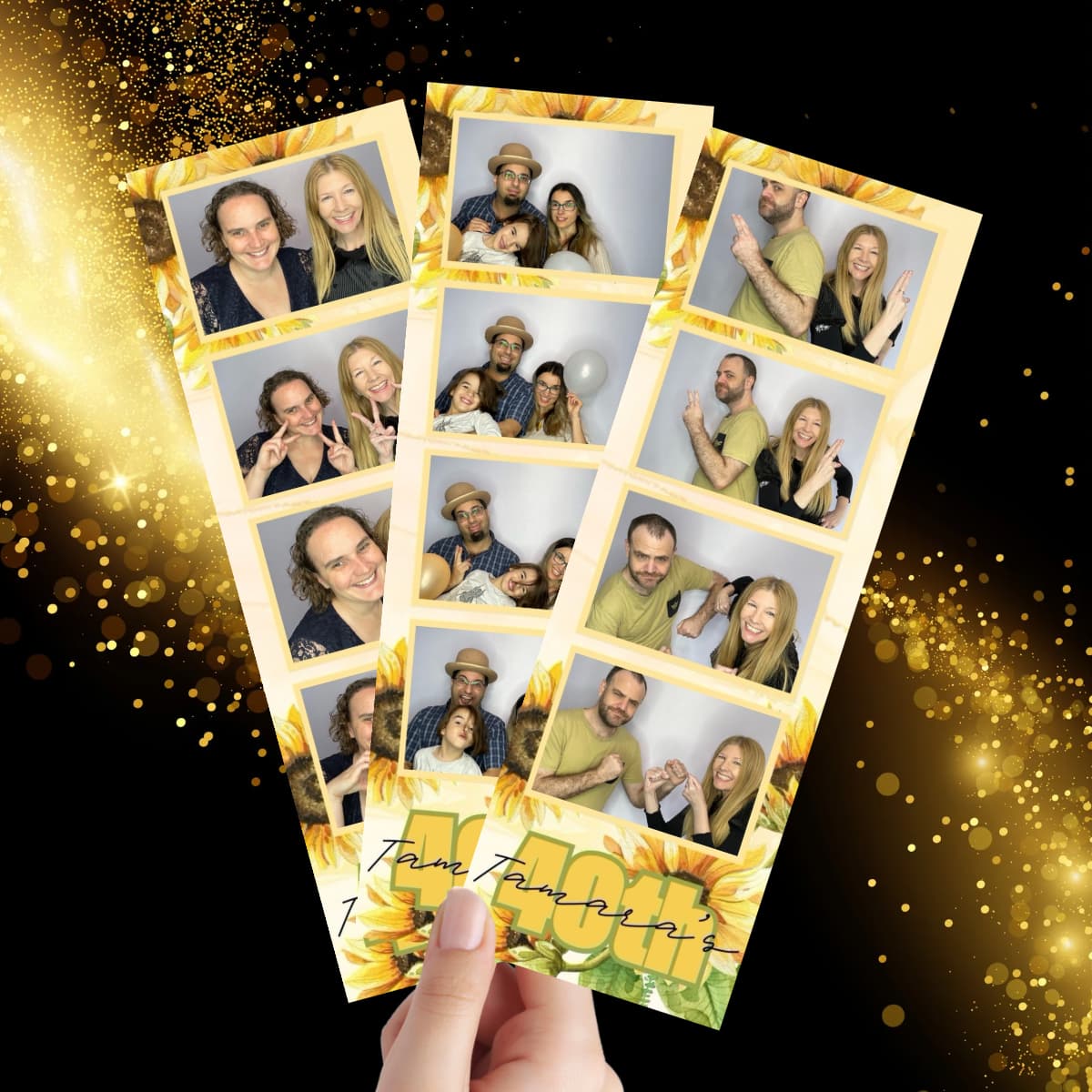 Photo booth strip from a photo booth at a Brisbane birthday party