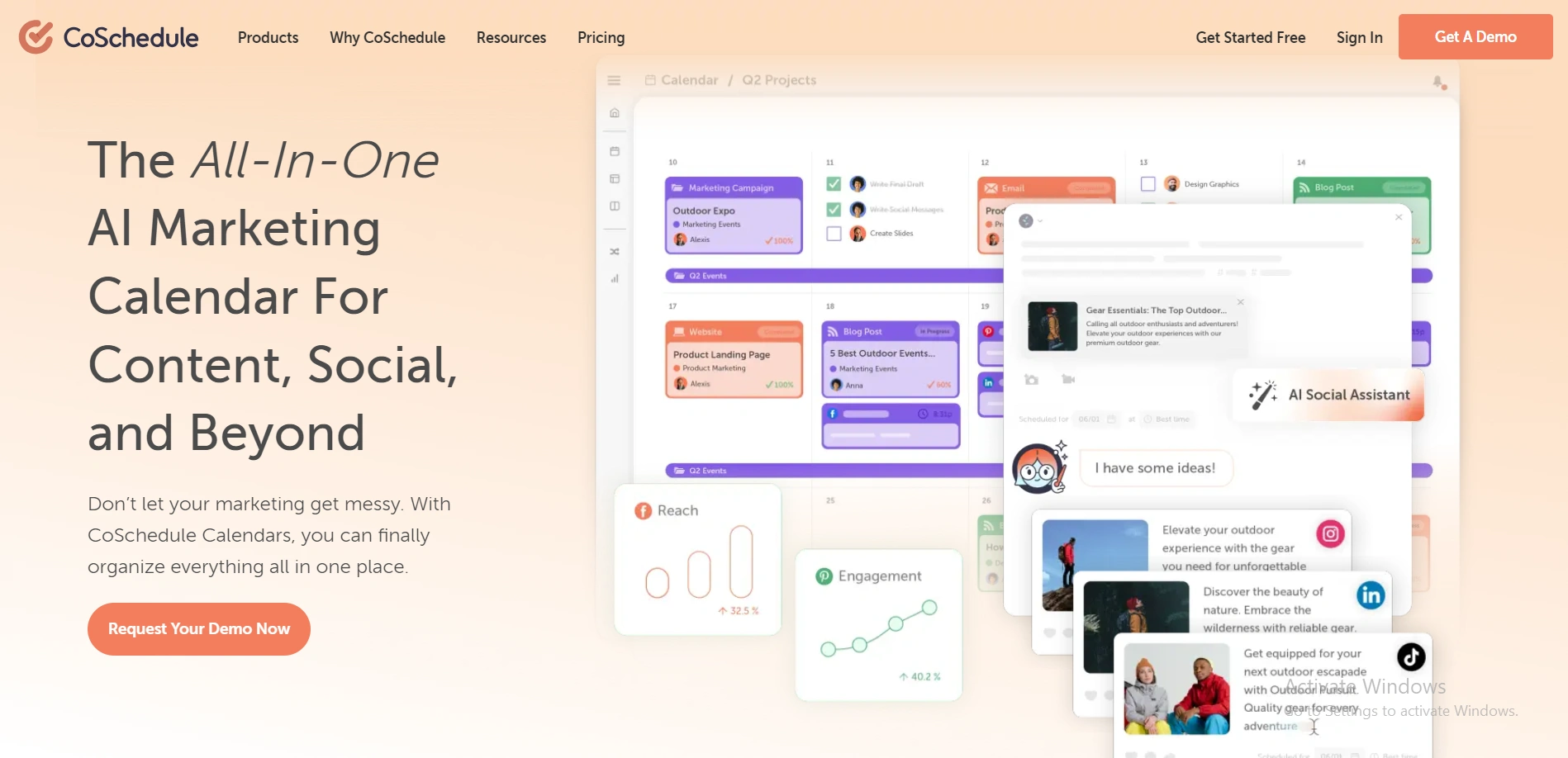 Landing Page Of CoSchedule