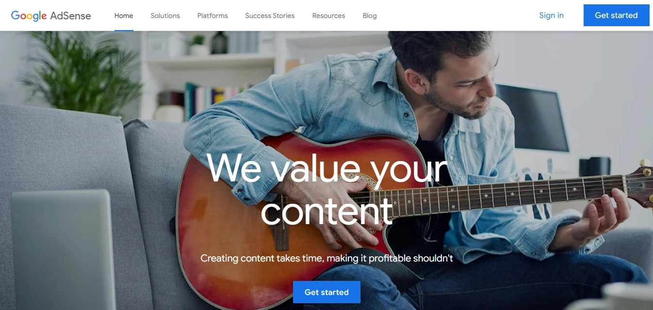 Google AdSense-Homepage