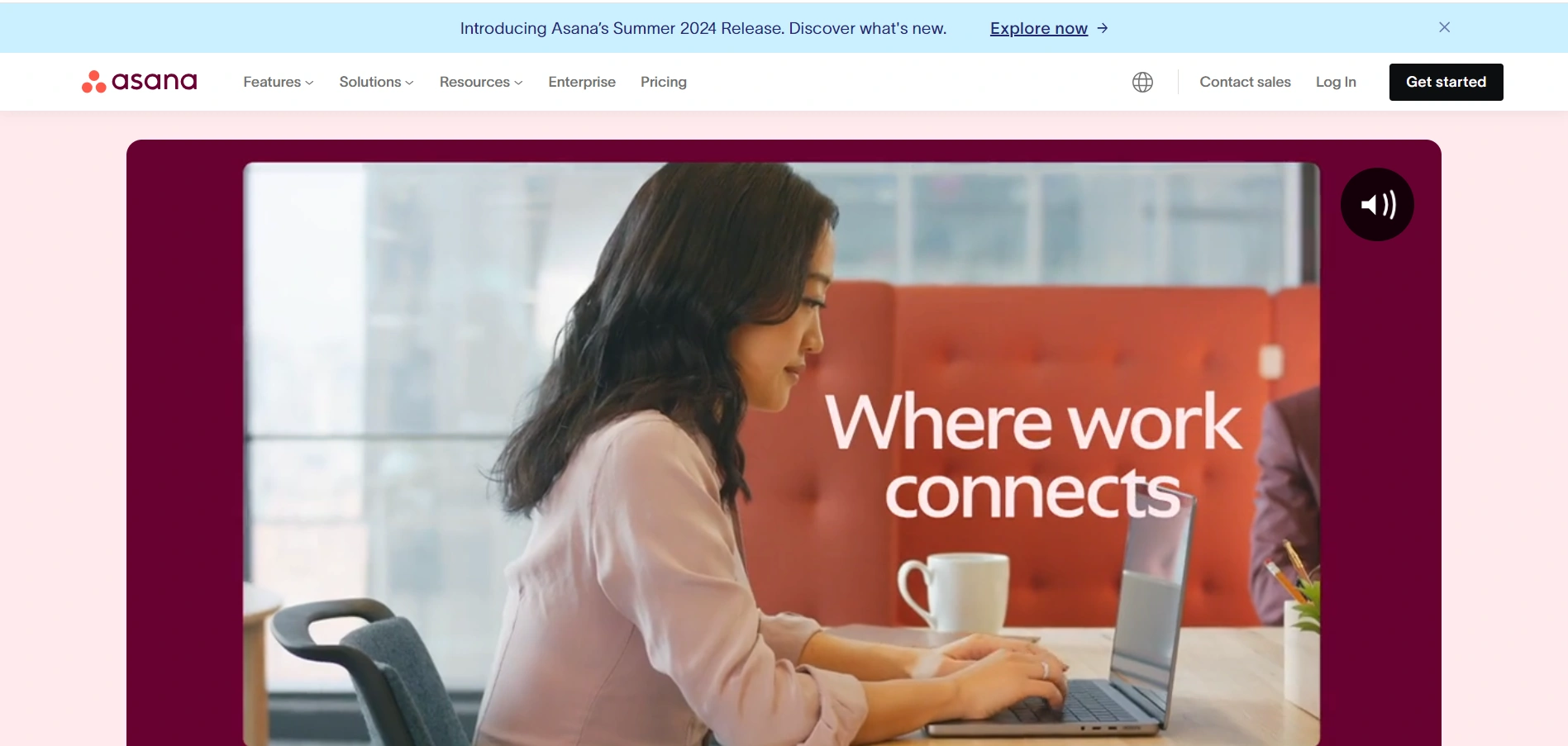 An image showing the Landing Page Of Asana
