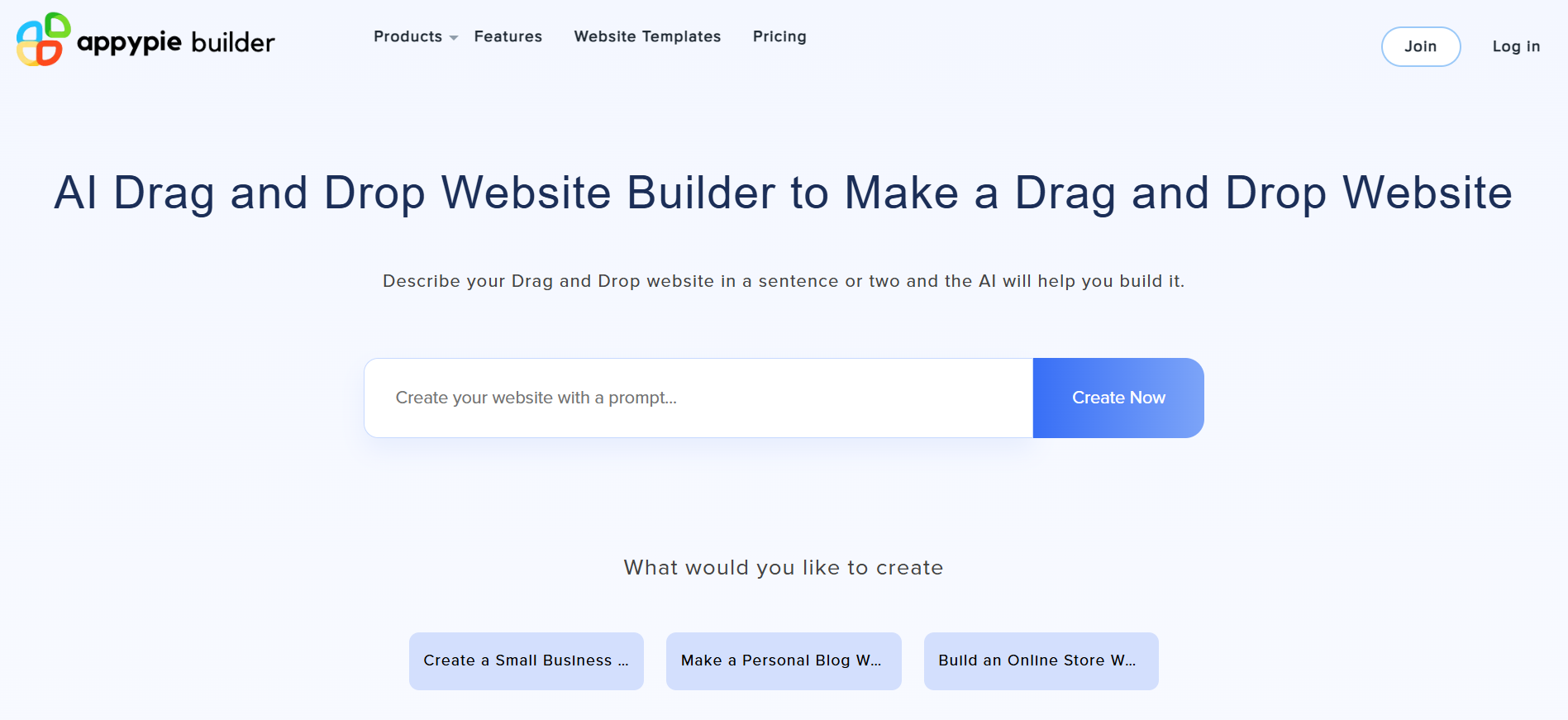 Appy Pie Ai Drag and Drop Website Builder