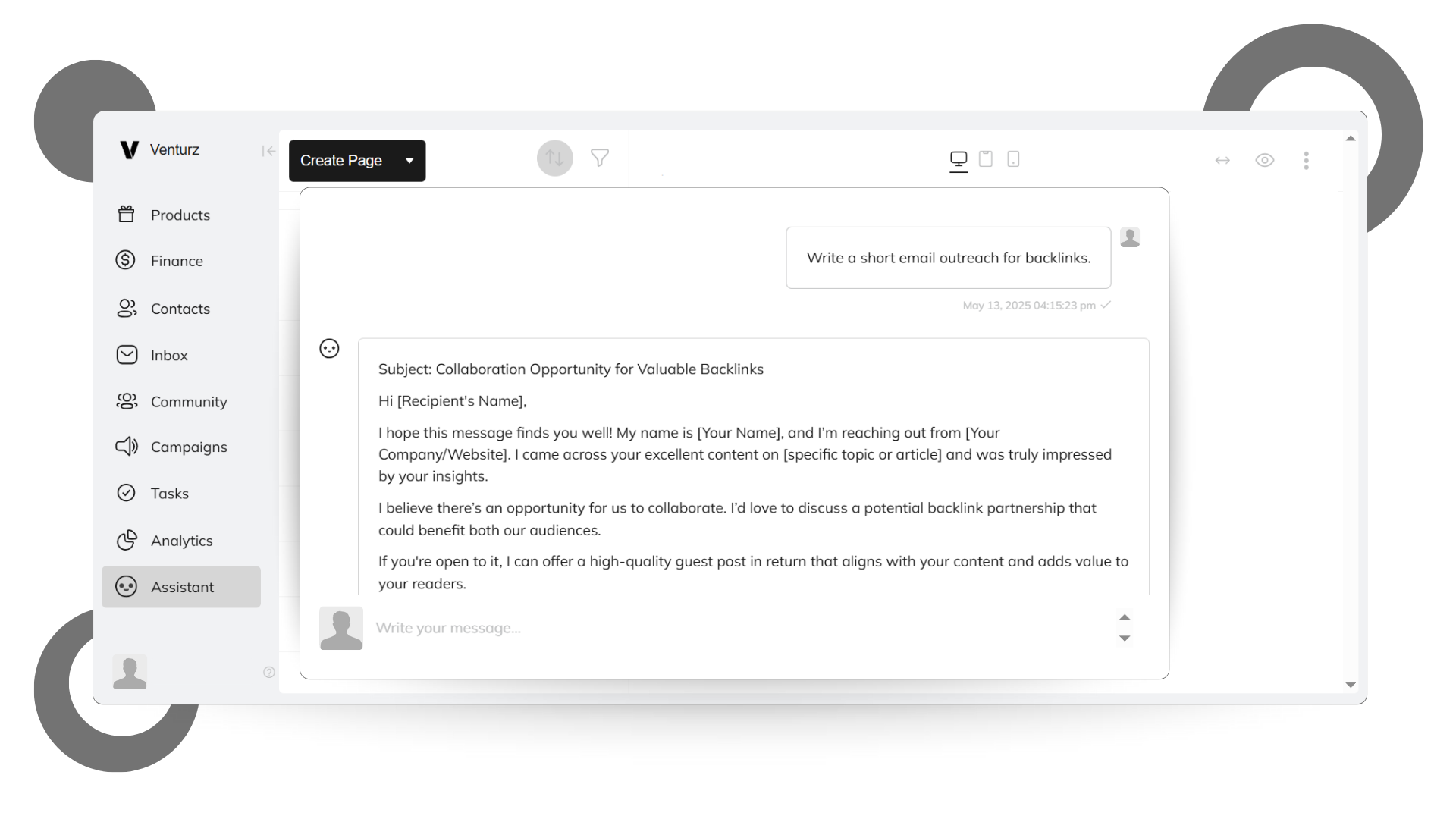 Venturz AI Email Writer