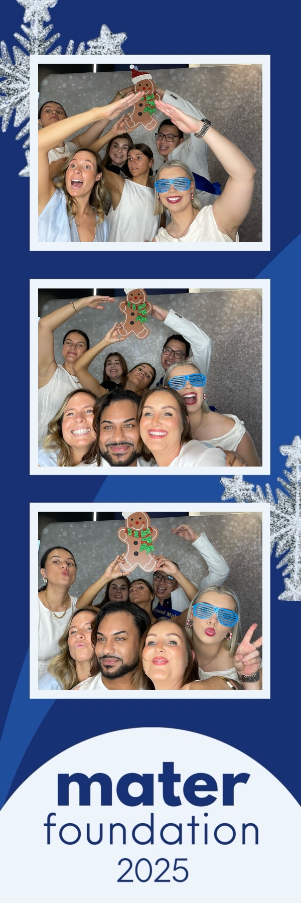 Teens having fun using a photobooth