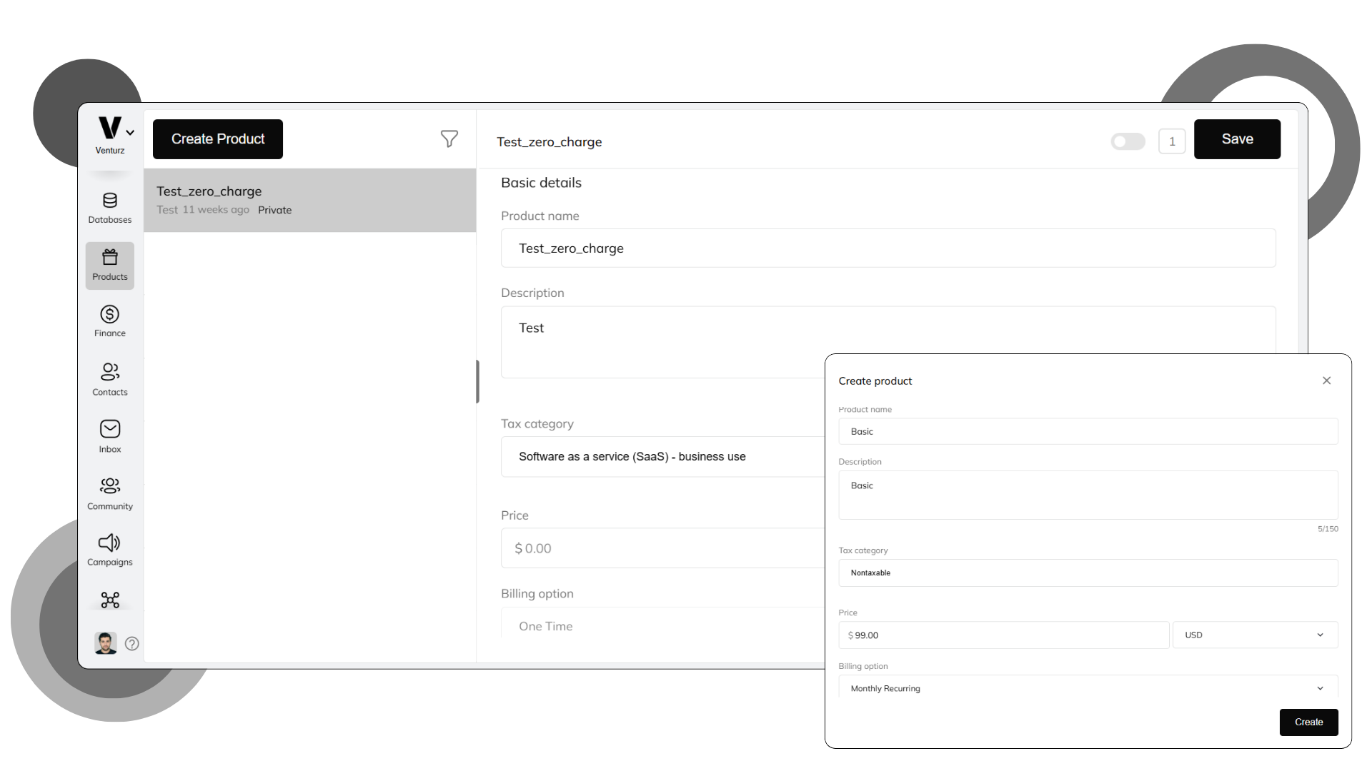 venturz products page