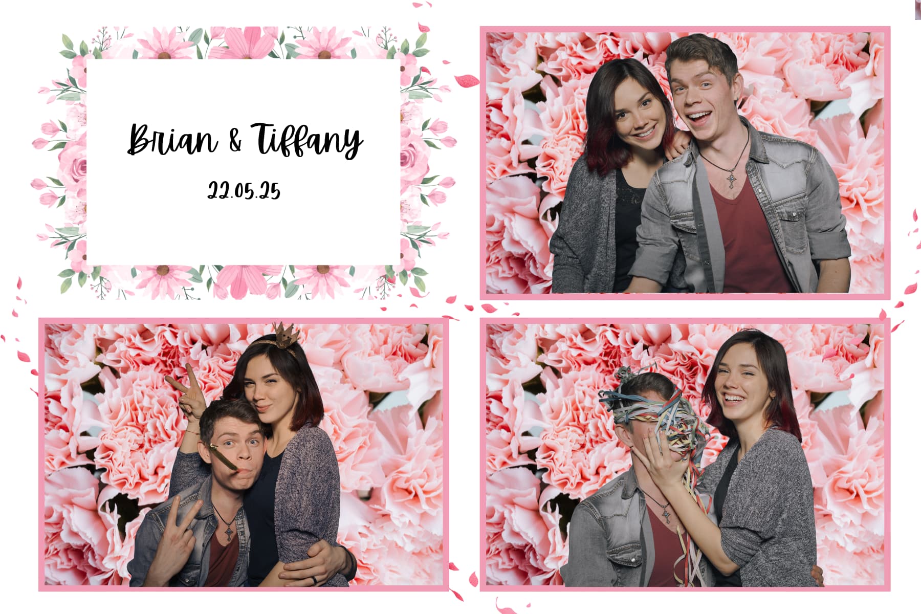 Digital Backdrop example - pink flowers