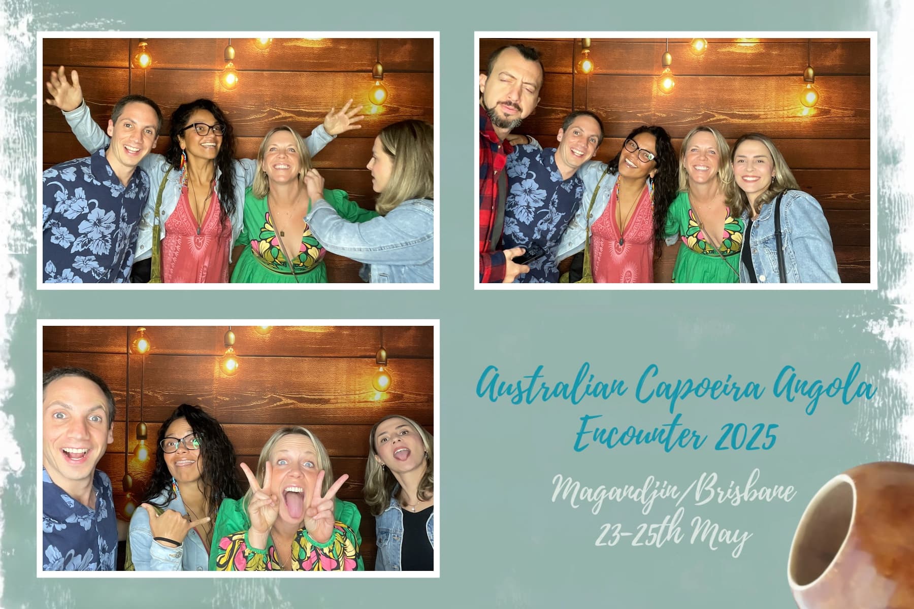 Photobooth template with guests enjoying the booth